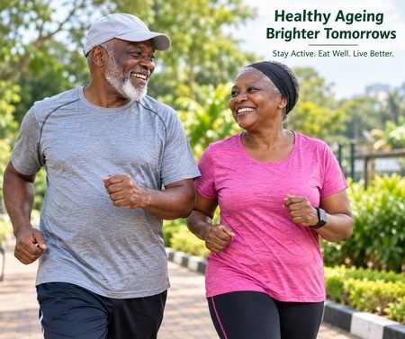 Healthy aging is about more than supplements — balanced nutrition, physical activity, and healthy lifestyle choices all matter. Active older Nigerian adult enjoying a healthy lifestyle and staying physically active