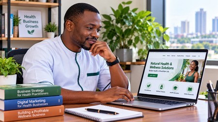 A professional website can help health businesses attract and educate potential customers online Nigerian health practitioner using a website to grow a health business