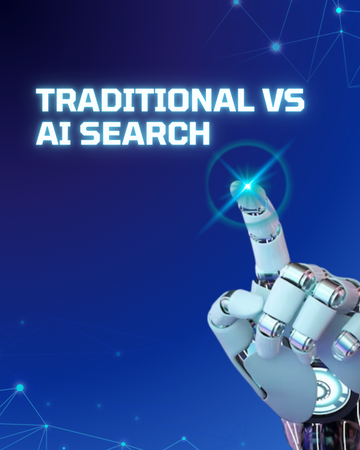 Comparison of traditional search and AI-powered search experiences Comparison of traditional search and AI-powered search experiences